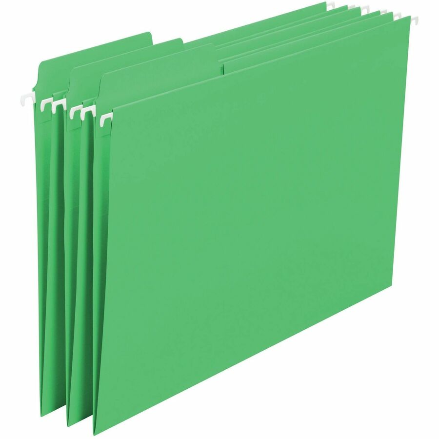 Smead FasTab 1/3 Tab Cut Letter Recycled Hanging Folder - 8 1/2" x 11" - Top Tab Location - Assorted Tab Position - 11 p