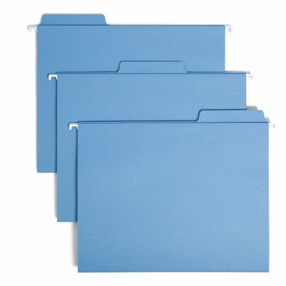 Smead FasTab 1/3 Tab Cut Letter Recycled Hanging Folder - 8 1/2" x 11" - Top Tab Location - Assorted Tab Position - 11 p