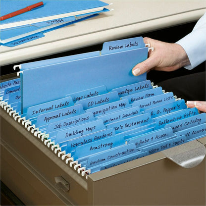 Smead FasTab 1/3 Tab Cut Letter Recycled Hanging Folder - 8 1/2" x 11" - Top Tab Location - Assorted Tab Position - 11 p