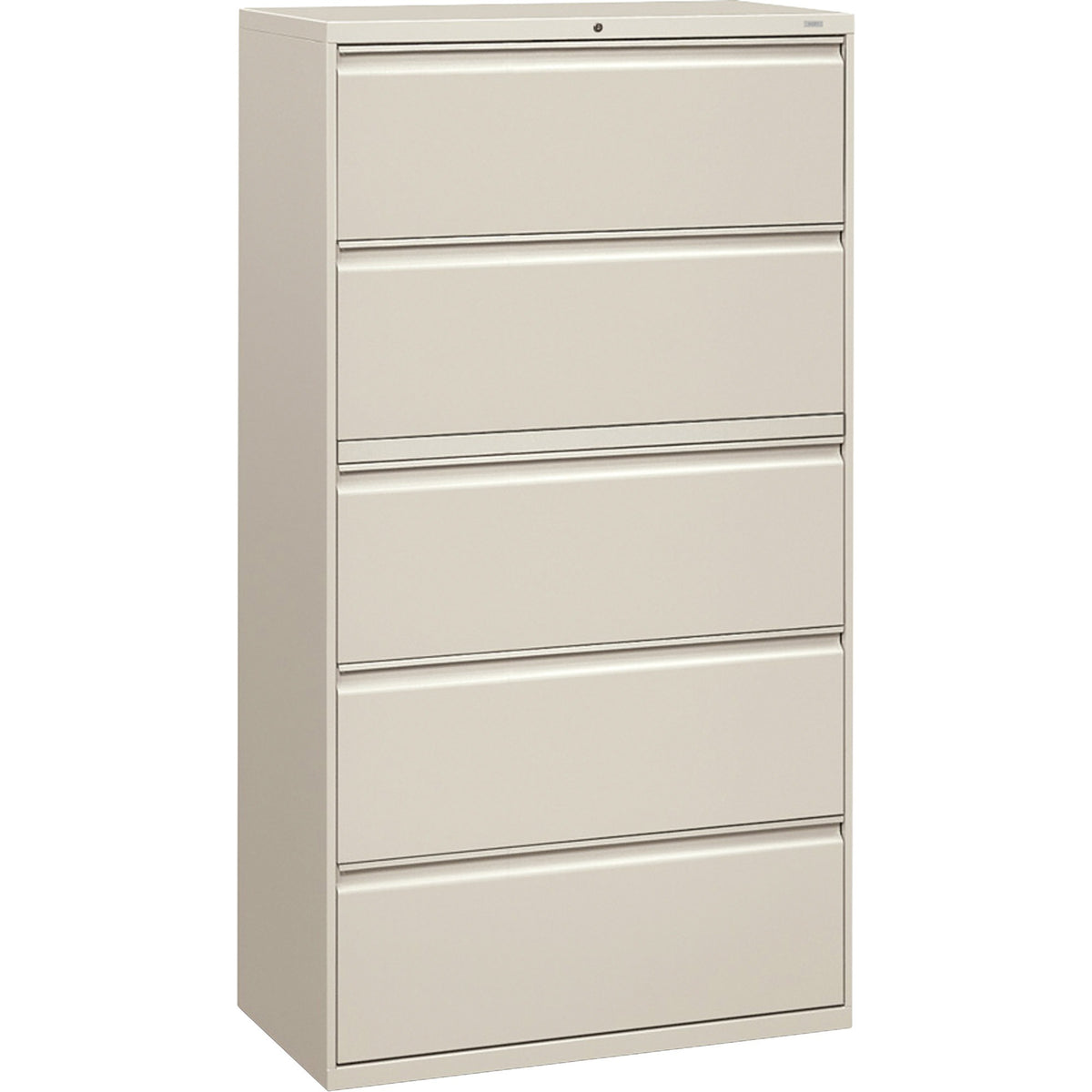 HON Brigade 800 H885 Lateral File - 64.3" Height x 36" Width x 18" Depth - Total Drawer(s): 5 - Finish: Light Gray - 1 E