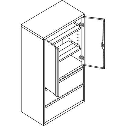 HON Brigade 800 H885LS Lateral File - 64.3" Height x 36" Width x 18" Depth - Total Drawer(s): 2 - 3 Shelve(s) - Finish: 