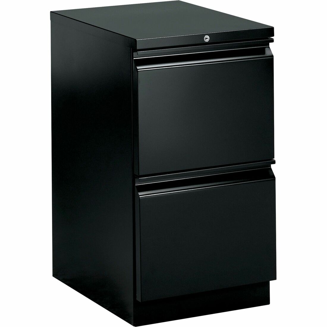 HON Brigade H33823R Pedestal - 28" Height x 15" Width x 22.9" Depth - Total Drawer(s): 2 - Finish: Black - 1 Each