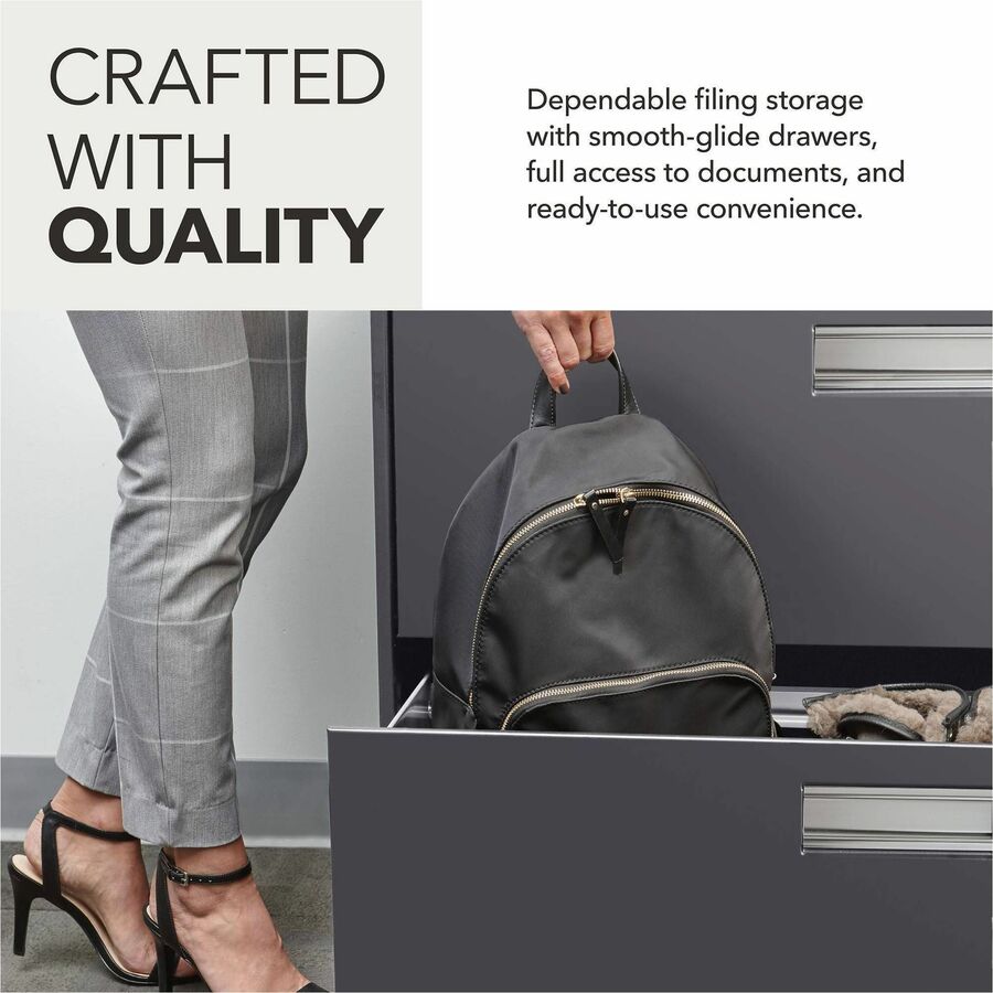 HON Brigade 600 H682 Lateral File - 28.4" Height x 36" Width x 18" Depth - Total Drawer(s): 2 - Finish: Charcoal - 1 Eac