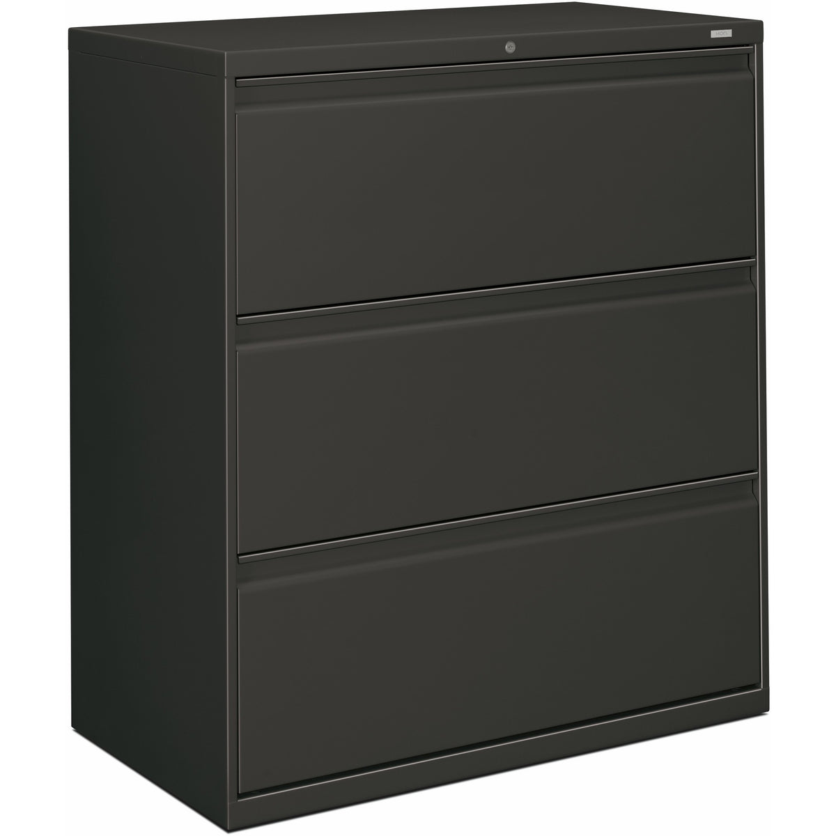 HON Brigade 800 H883 Lateral File - 40.9" Height x 36" Width x 18" Depth - Total Drawer(s): 3 - Finish: Charcoal - 1 Eac