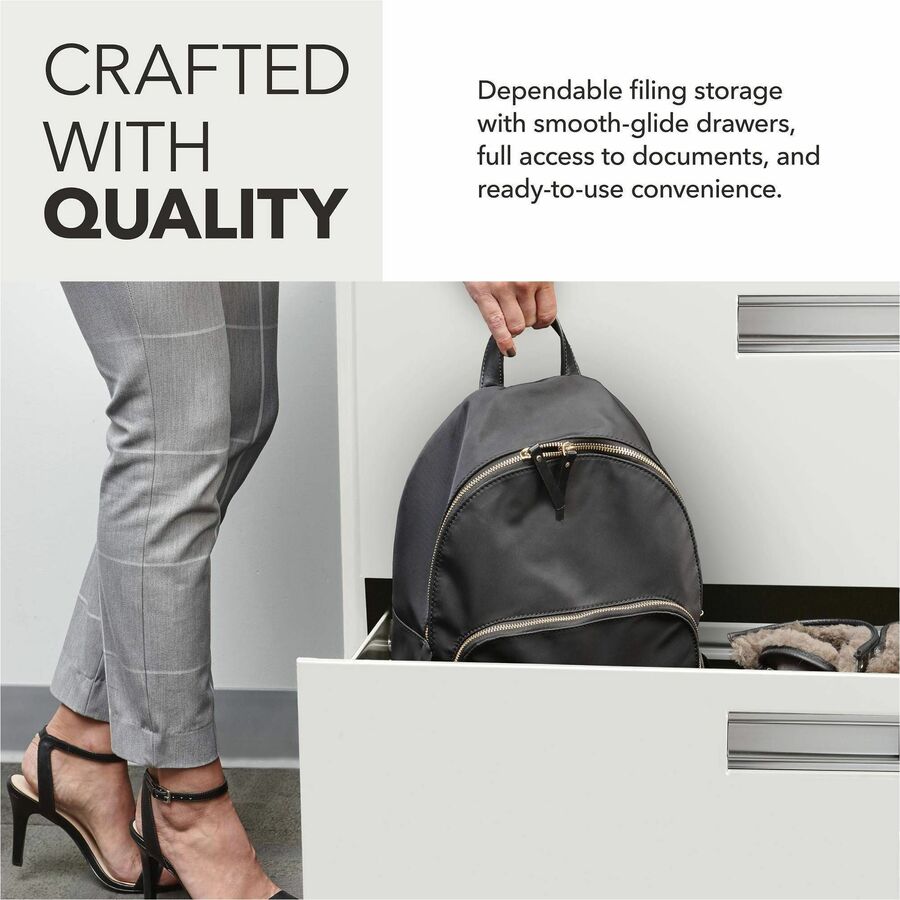 HON Brigade 600 H682 Lateral File - 28.4" Height x 36" Width x 18" Depth - Total Drawer(s): 2 - Finish: Light Gray - 1 E