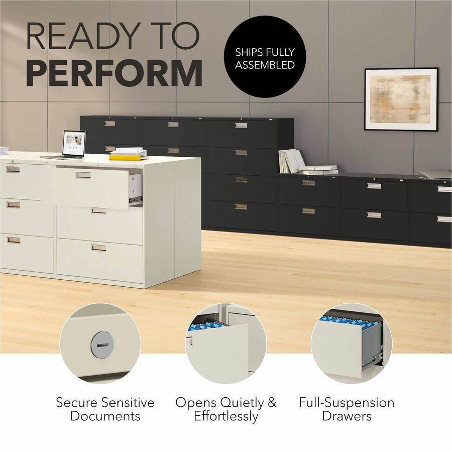 HON Brigade 600 H683 Lateral File - 40.9" Height x 36" Width x 18" Depth - Total Drawer(s): 3 - Finish: Putty - 1 Each