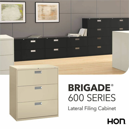 HON Brigade 600 H683 Lateral File - 40.9" Height x 36" Width x 18" Depth - Total Drawer(s): 3 - Finish: Putty - 1 Each