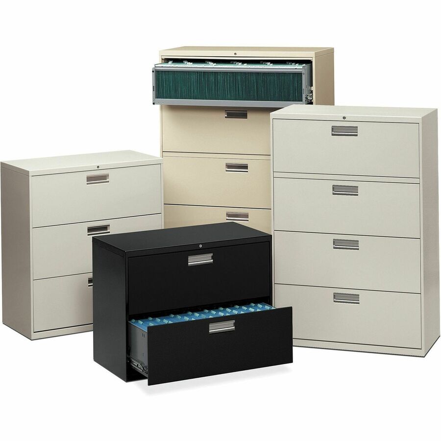 HON Brigade 600 H675 Lateral File - 67" Height x 30" Width x 18" Depth - Total Drawer(s): 5 - Finish: Putty - 1 Each