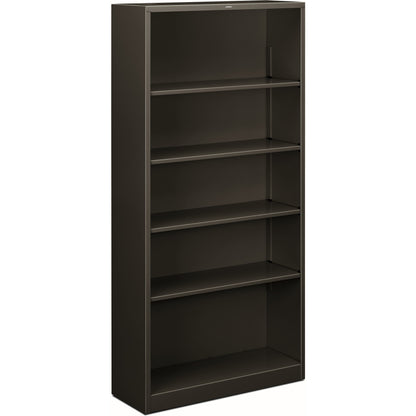 HON Brigade Steel Bookcase - 5 Shelf(ves) - 71" Height x 34.50" Width x 12.62" Depth - Adjustable Shelf, Reinforced, Wel