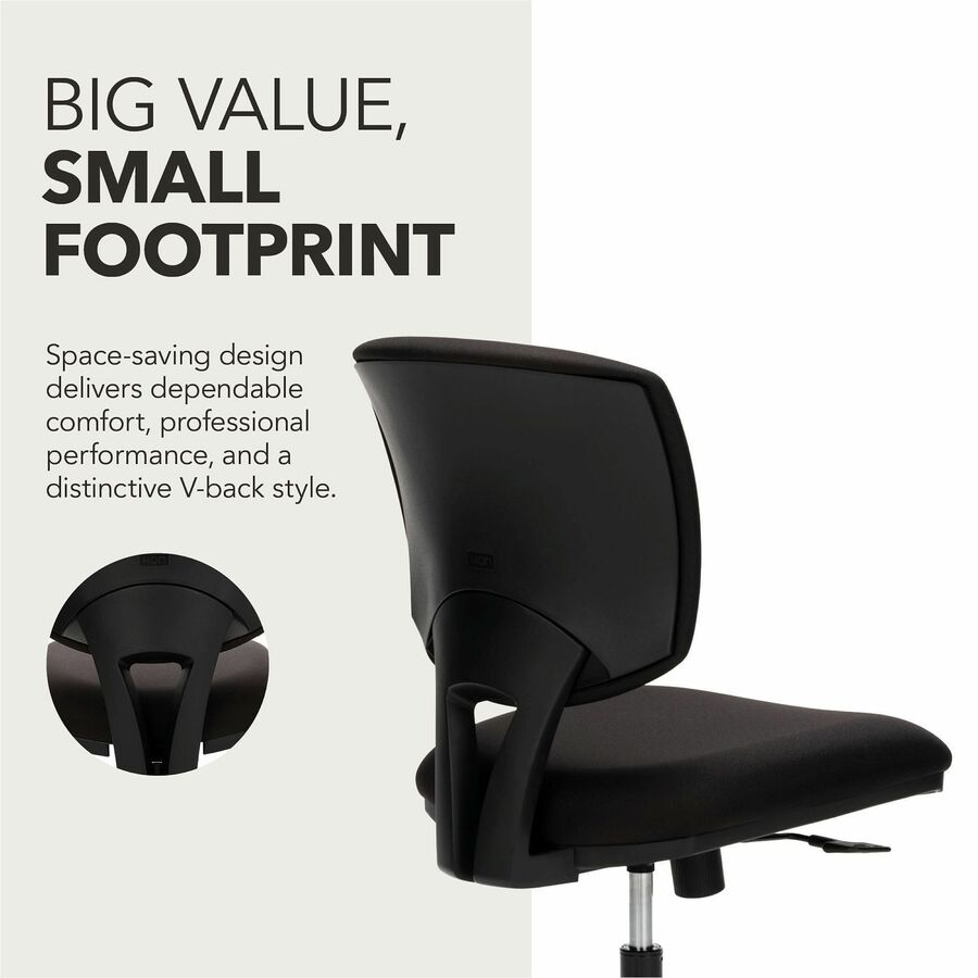 HON Volt Chair - Black Seat Color - Black Back Color - Fabric Back Material - Black Frame Color - Low Back - 5-star Base