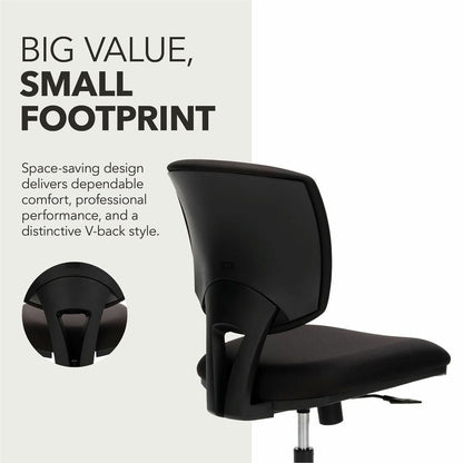 HON Volt Chair - Black Seat Color - Black Back Color - Fabric Back Material - Black Frame Color - Low Back - 5-star Base