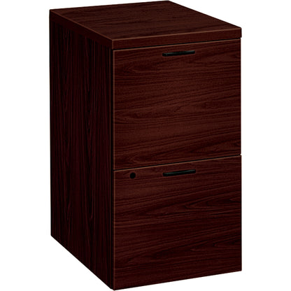 HON 10500 H105104 Pedestal - 28" Height x 15.7" Width x 22.8" Depth - Total Drawer(s): 2 - Flat Edge - Finish: Mahogany 