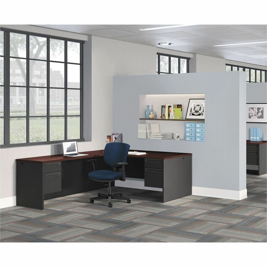 HON 38000 Series Credenza - 2-Drawer - 29.5" Height x 72" Width x 24" Depth - Total Drawer(s): 2 - Single Pedestal on Le