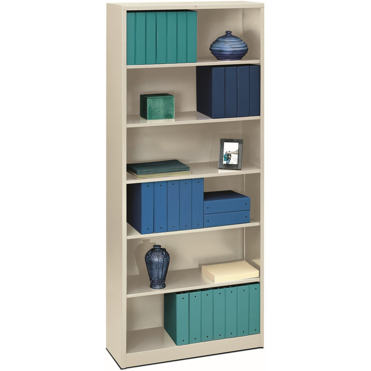 HON Brigade Steel Bookcase - 6 Shelf(ves) - 81.13" Height x 34.50" Width x 12.62" Depth - 1 Each