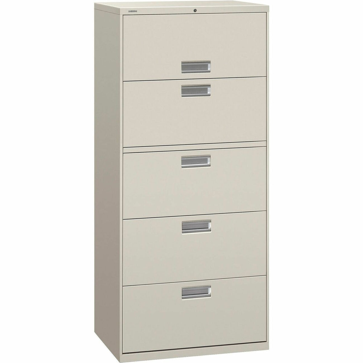 HON Brigade 600 H675 Lateral File - 67" Height x 30" Width x 18" Depth - Total Drawer(s): 5 - Finish: Light Gray - 1 Eac