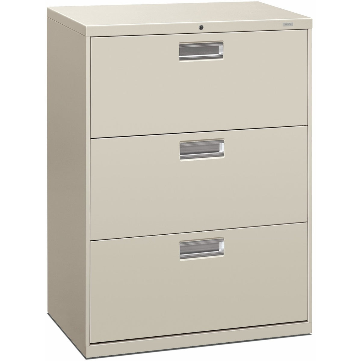 HON Brigade 600 H673 Lateral File - 40.9" Height x 30" Width x 18" Depth - Total Drawer(s): 3 - Finish: Light Gray - 1 E