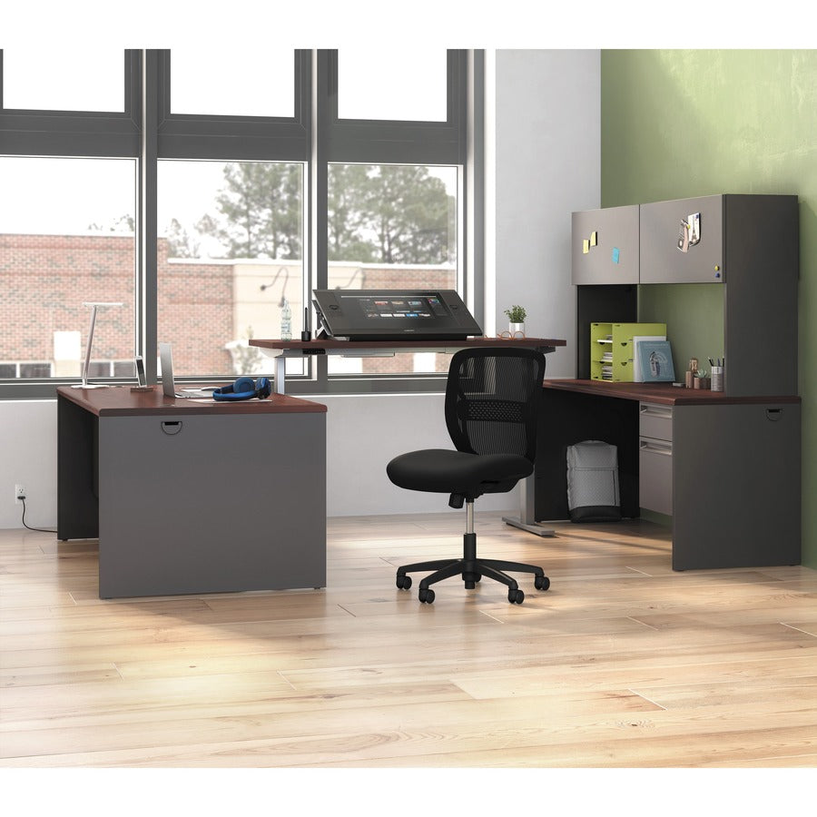 HON 38000 H38294L Pedestal Desk - 29.5" Height x 72" Width x 36" Depth - Total Drawer(s): 2Left Side - Waterfall Edge - 