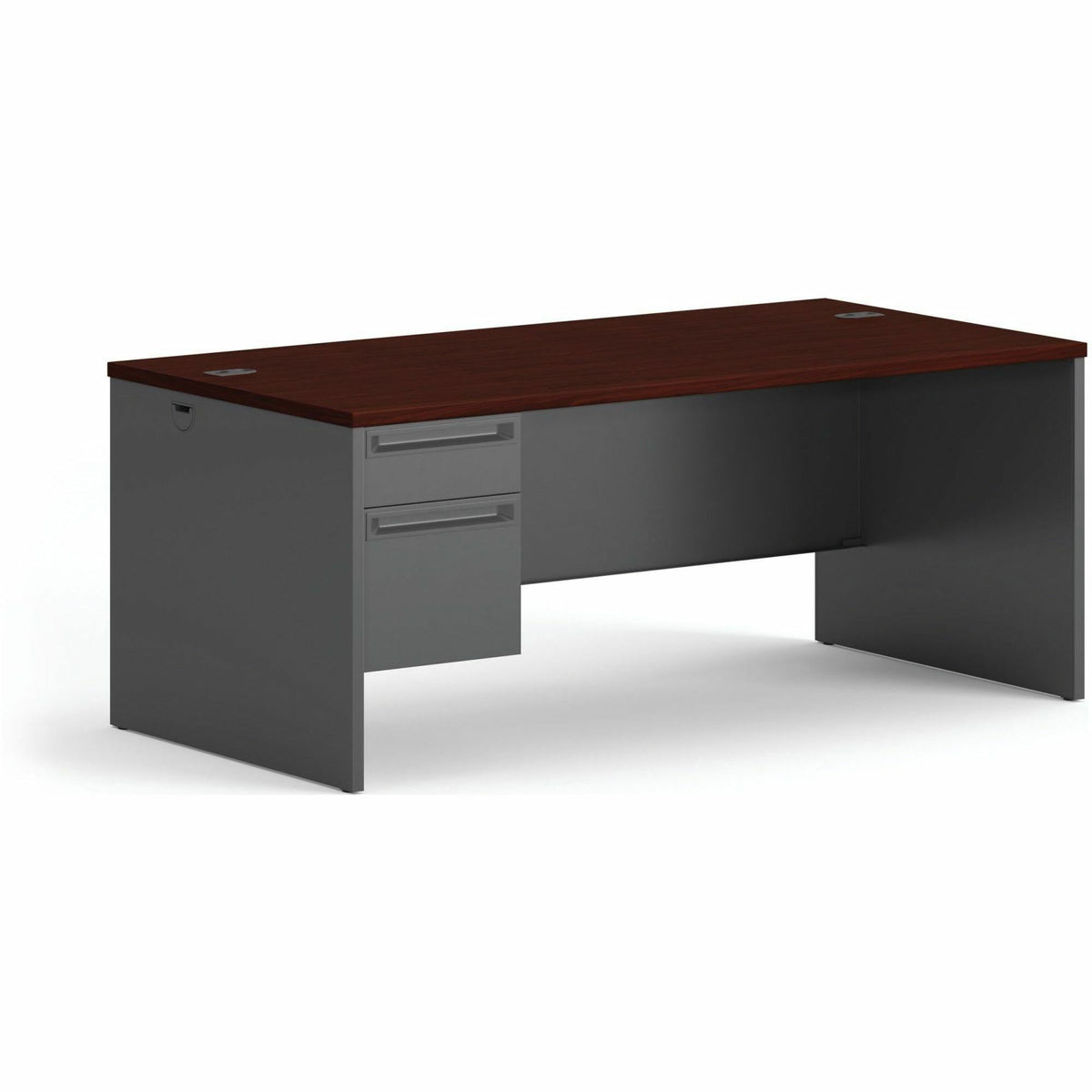 HON 38000 H38294L Pedestal Desk - 29.5" Height x 72" Width x 36" Depth - Total Drawer(s): 2Left Side - Waterfall Edge - 