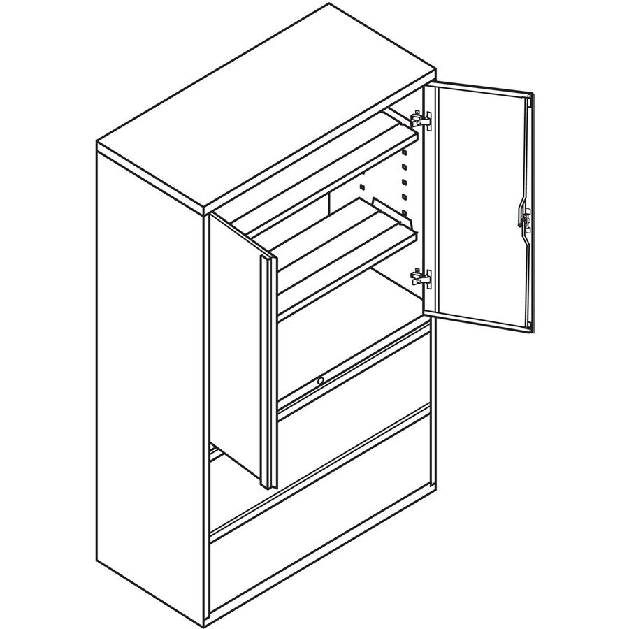 HON Brigade 800 H895LS Lateral File - 64.3" Height x 42" Width x 18" Depth - Total Drawer(s): 2 - 3 Shelve(s) - Finish: 
