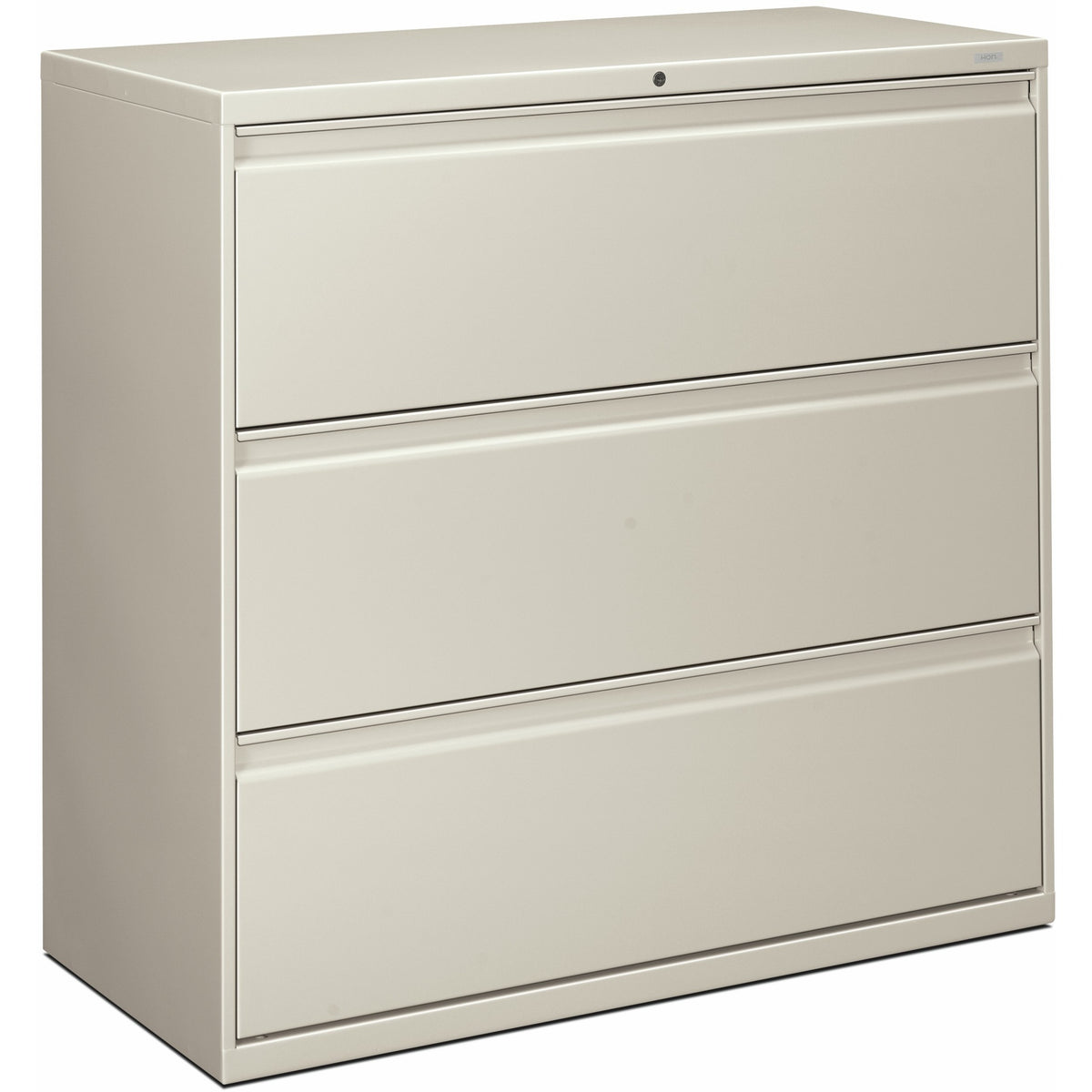 HON Brigade 800 H893 Lateral File - 40.9" Height x 42" Width x 18" Depth - Total Drawer(s): 3 - Finish: Light Gray - 1 E