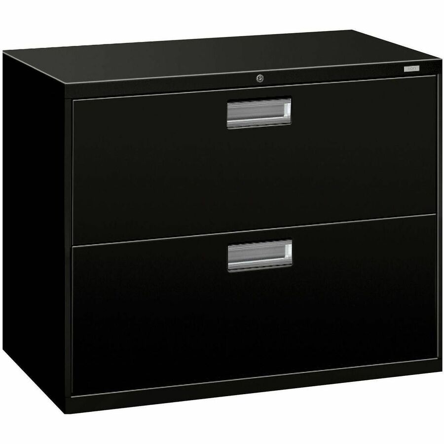 HON Brigade 600 H682 Lateral File - 28.4" Height x 36" Width x 19.3" Depth - Total Drawer(s): 2 - Finish: Black - 1 Each