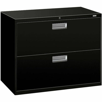 HON Brigade 600 H682 Lateral File - 28.4" Height x 36" Width x 19.3" Depth - Total Drawer(s): 2 - Finish: Black - 1 Each