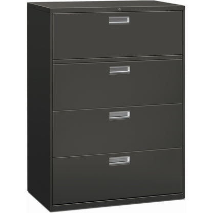 HON Brigade 600 H694 Lateral File - 53.3" Height x 42" Width x 18" Depth - Total Drawer(s): 4 - Finish: Charcoal - 1 Eac
