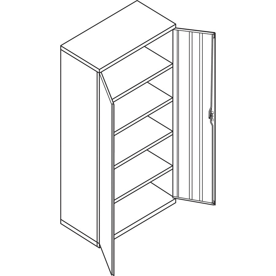 HON Brigade HSC2472 Storage Cabinet - 36" Width x 24.1" Depth x 72" Height - 5 x Shelf(ves) - Hinged Door(s) - 564.38 lb
