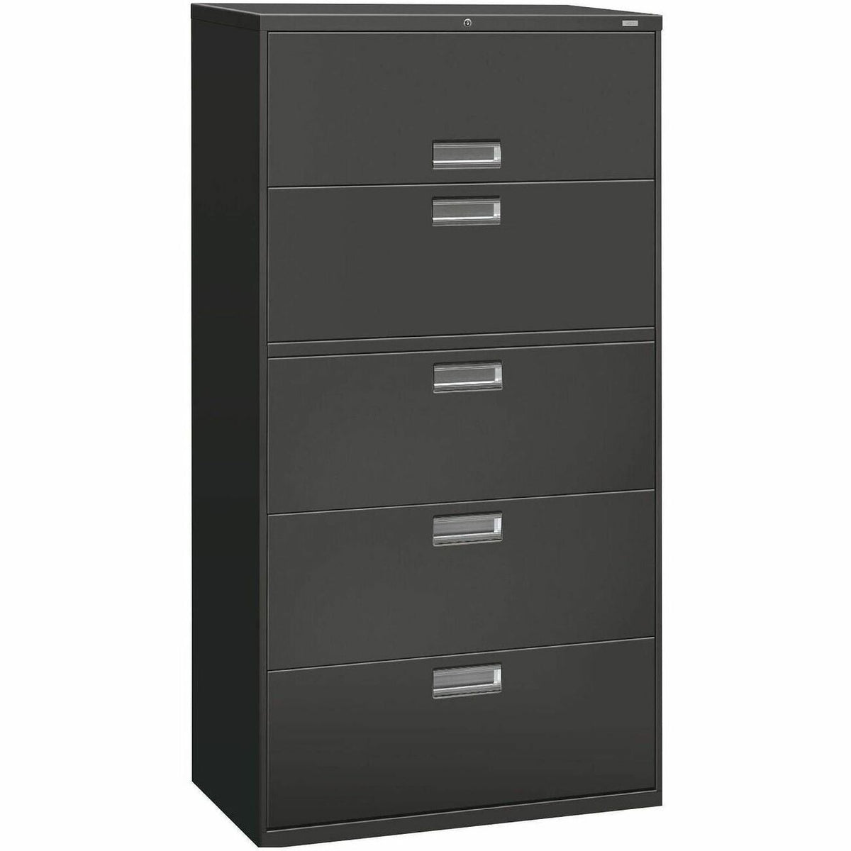 HON Brigade 600 H685 Lateral File - 67" Height x 36" Width x 18" Depth - Total Drawer(s): 5 - Finish: Charcoal - 1 Each