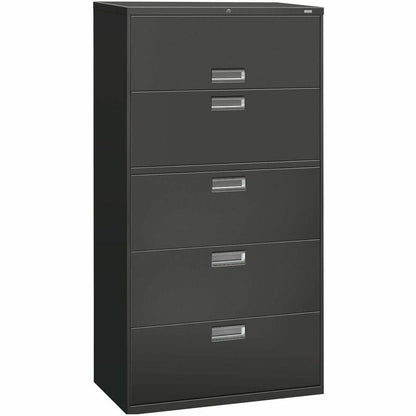 HON Brigade 600 H685 Lateral File - 67" Height x 36" Width x 18" Depth - Total Drawer(s): 5 - Finish: Charcoal - 1 Each