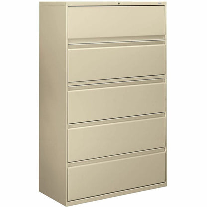 HON Brigade 800 H895 Lateral File - 64.3" Height x 42" Width x 18" Depth - Total Drawer(s): 5 - Finish: Putty - 1 Each