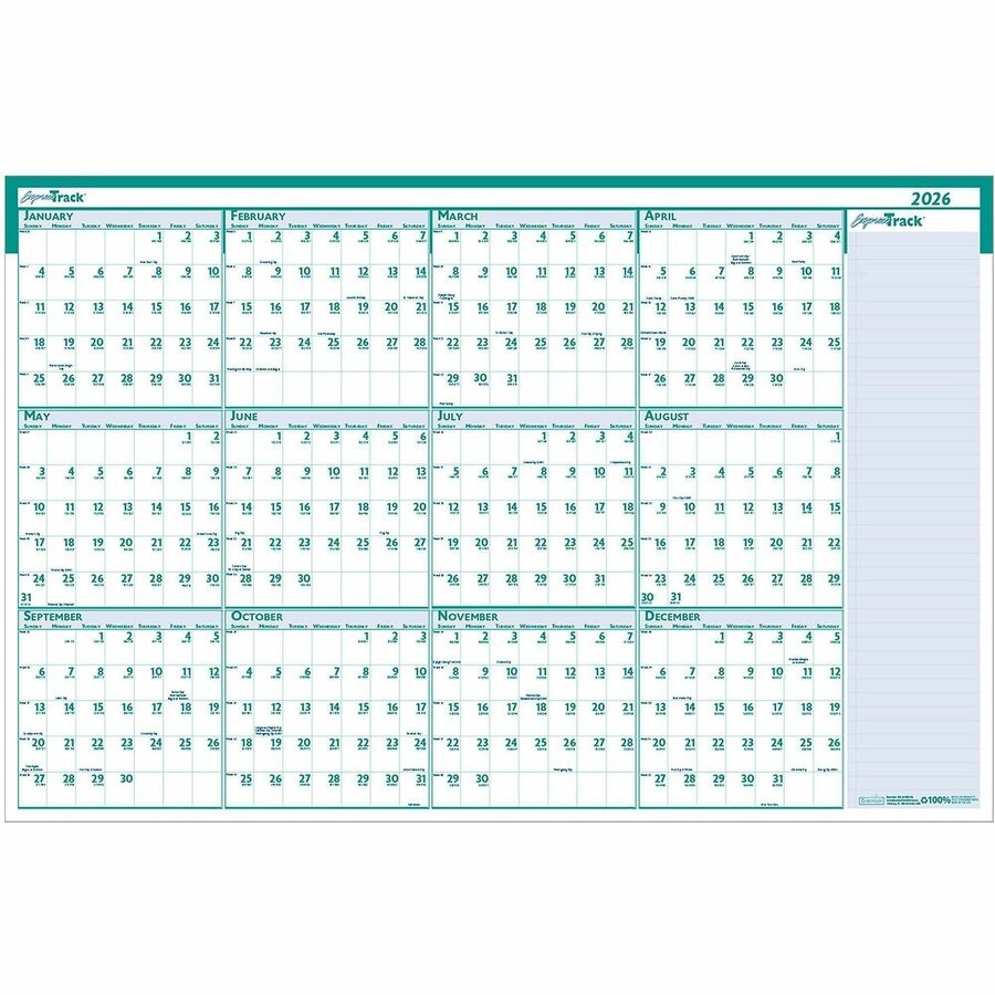 House of Doolittle Express Track Yearly Laminated Planner - Julian Dates - Yearly - 12 Month - January 2027 to December 