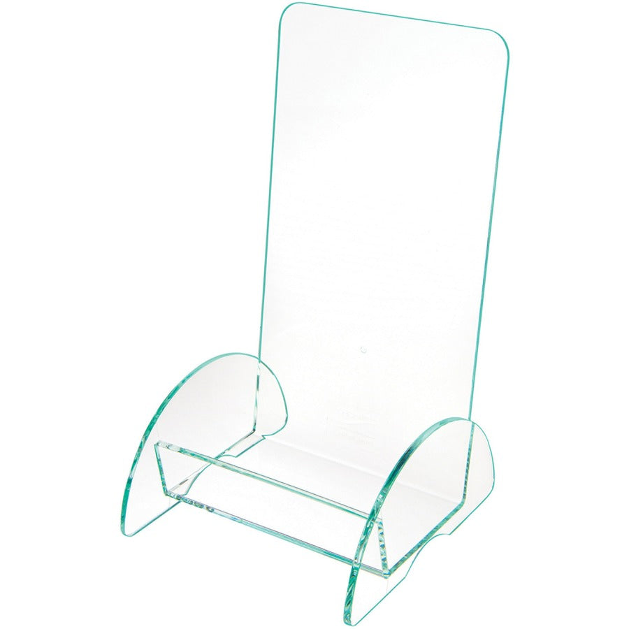 Deflecto Euro-Style DocuHolder - 8" Height x 4.50" Width x 3.75" Depth - Durable, Lightweight - Clear - Glass, Plastic, 