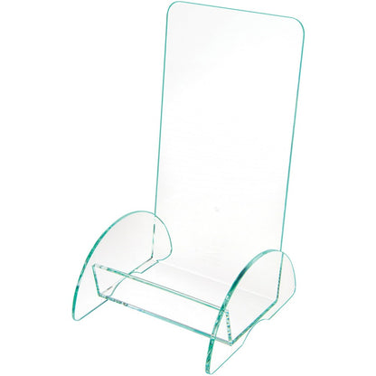 Deflecto Euro-Style DocuHolder - 8" Height x 4.50" Width x 3.75" Depth - Durable, Lightweight - Clear - Glass, Plastic, 