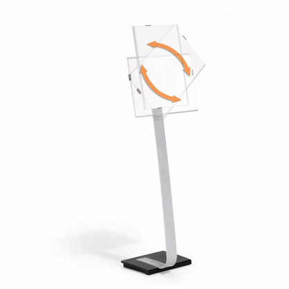 DURABLE Info Sign Floor Stand - 50" Height x 17" Width x 11.50" Depth - Aluminum, Iron, Stainless Steel - Gray, Black - 