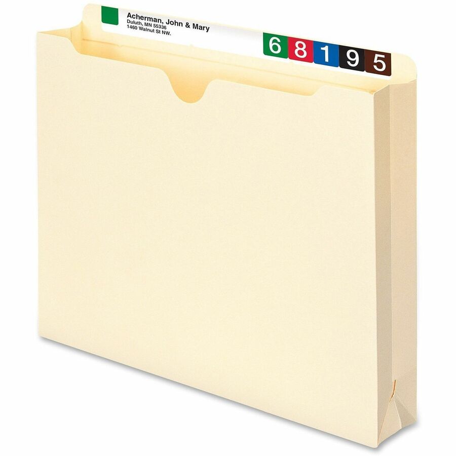 Smead Straight Tab Cut Letter Recycled File Jacket - 8 1/2" x 11" - 2" Expansion - Top Tab Location - 11 pt. - 2 Plys - 