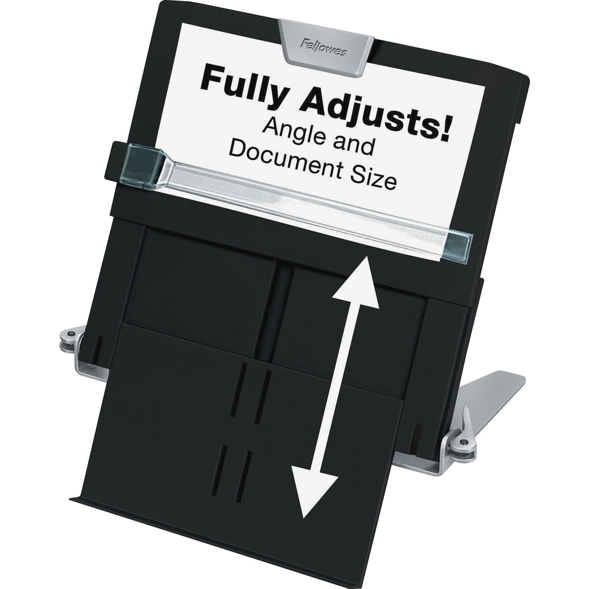 Fellowes Professional Series In-Line Document Holder - Horizontal - 7.5" Height x 12" Width x 2.5" Depth - Black - 1 Eac
