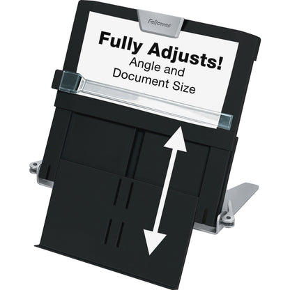 Fellowes Professional Series In-Line Document Holder - Horizontal - 7.5" Height x 12" Width x 2.5" Depth - Black - 1 Eac