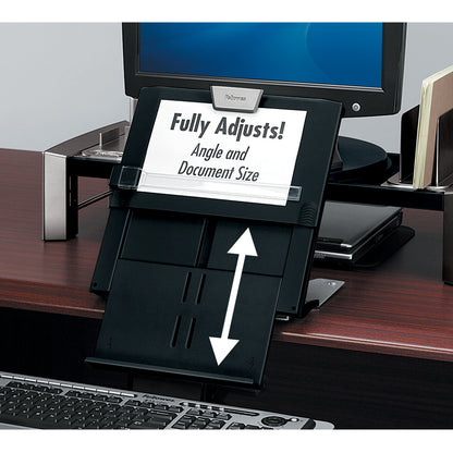 Fellowes Professional Series In-Line Document Holder - Horizontal - 7.5" Height x 12" Width x 2.5" Depth - Black - 1 Eac