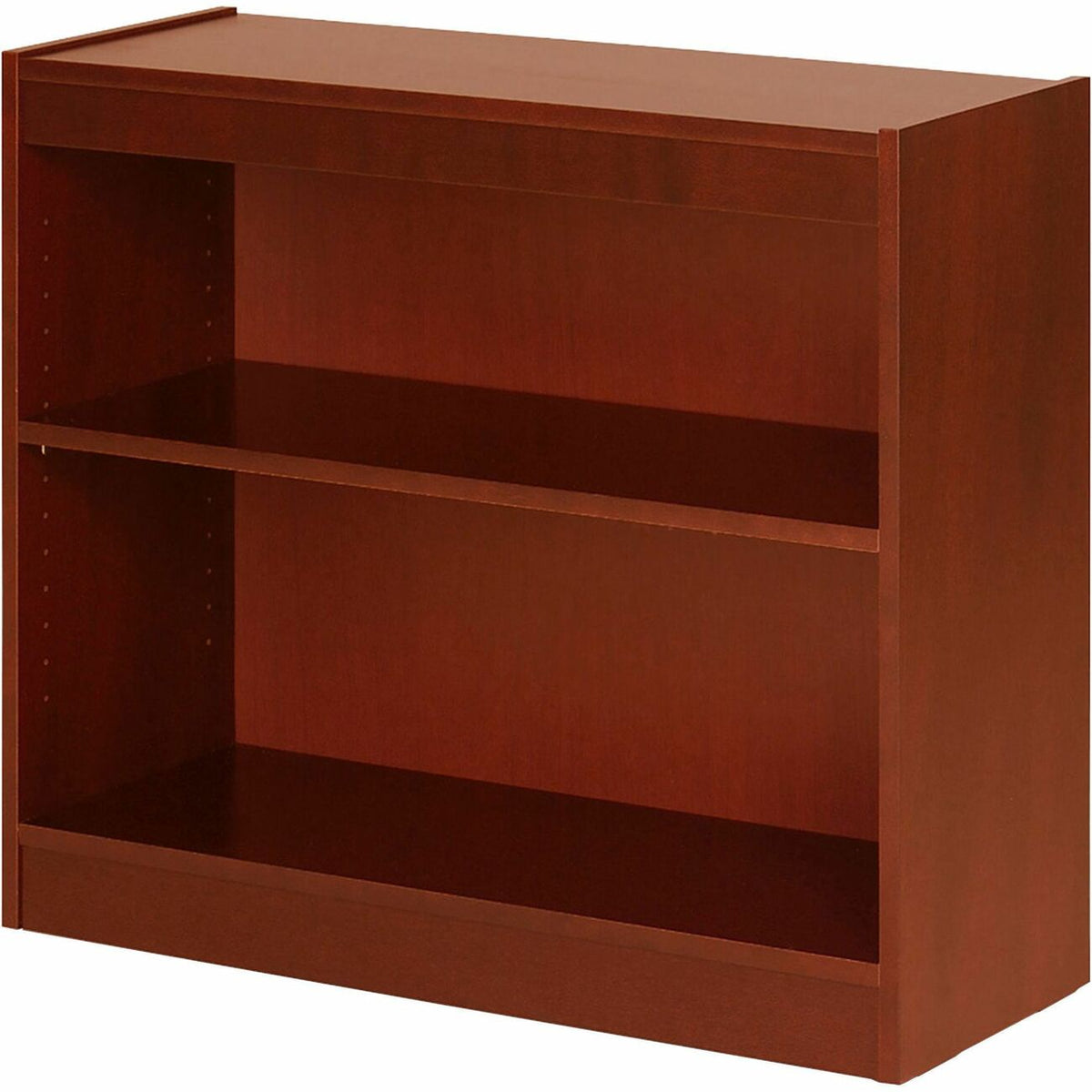 Lorell Panel End Hardwood Veneer Bookcase - 30" Height x 36" Width x 12" Depth x 0.7" Thickness - 2 Shelve(s) - 1 Adjust
