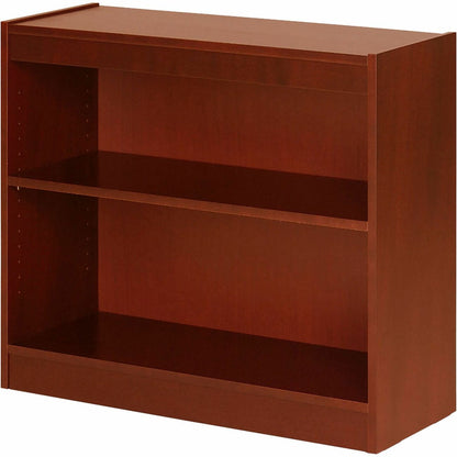 Lorell Panel End Hardwood Veneer Bookcase - 30" Height x 36" Width x 12" Depth x 0.7" Thickness - 2 Shelve(s) - 1 Adjust