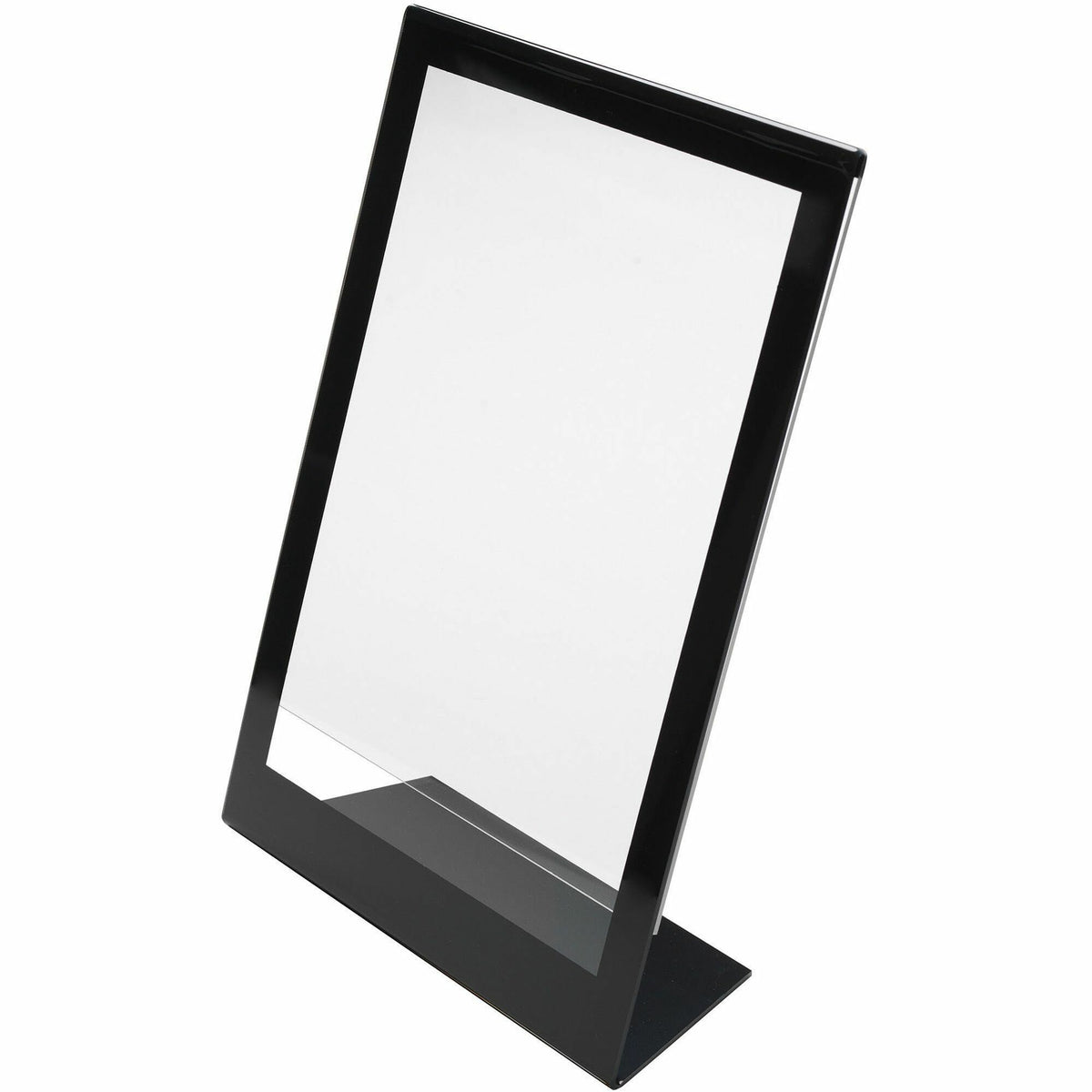 Deflecto Superior Image Bordered Sign Holder - 11" Height x 8.5" Width - Clear, Black - 1 Each