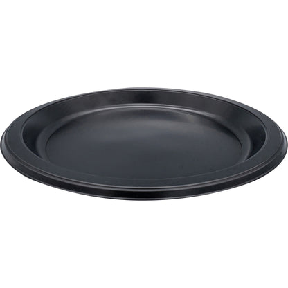 Genuine Joe 9" Round Plastic Plates - Disposable - 9" Diameter - Black - Plastic Body - 125 / Pack