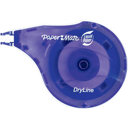 Paper Mate Liquid Paper DryLine Correction Tape - 0.20" Tape Width x 39.33 ft Tape Length - White Tape - Blue Dispenser 