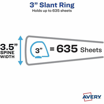Avery® TouchGuard View 3 Ring Binder - 3" Binder Capacity - Letter - 8 1/2" x 11" Sheet Size - 635 Sheet Capacity - 635 