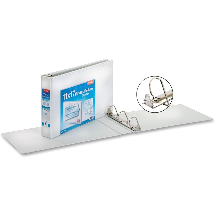 Cardinal® ClearVue Overlay Tabloid D-Ring Binder - 2" Binder Capacity - Tabloid - 11" x 17" Sheet Size - 540 Sheet Capac