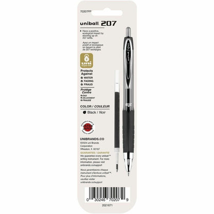 uniball™ 207 Gel Pen Refill - 0.70 mm , Medium Point - Black Ink - Super Ink - 2 / Pack