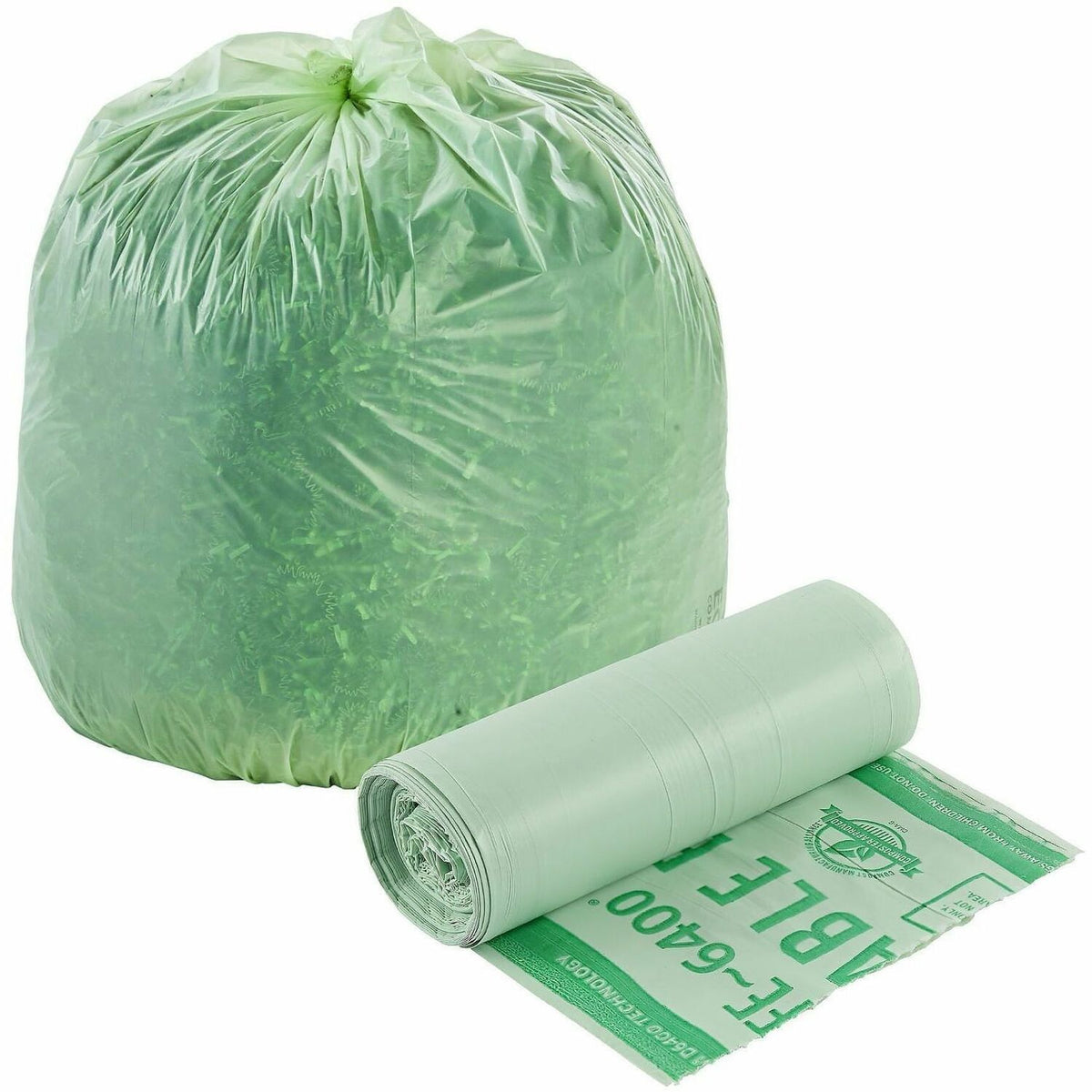 Stout EcoSafe Trash Bags - 13 gal Capacity - 30" Length x 24" Width x 0.85 mil (22 Micron) Thickness - Green - 1 Carton
