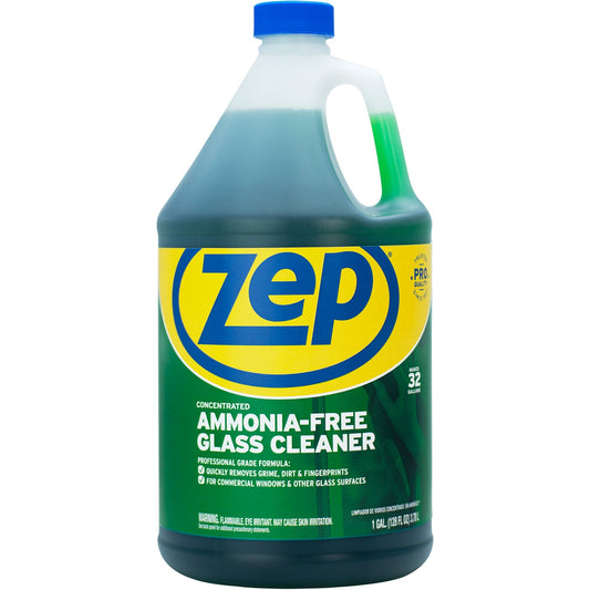 Zep Glass Cleaner Concentrate - For Glass - Concentrate - 128 fl oz (4 quart) - Non-streaking, Ammonia-free, Disinfectan