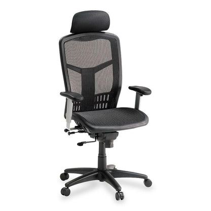 Lorell ErgoMesh Series Mesh High-Back Office Chair - Black Seat Color - Mesh Seat Material - Mesh Back Material - 1 Each